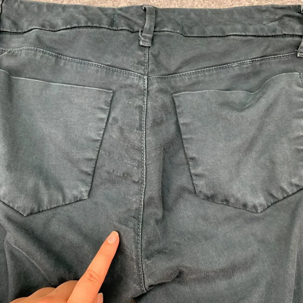 J Brand Anja Jeans Womens 25 Slate Luxe Sateen Cuffed Ankle Cropped Mid Rise